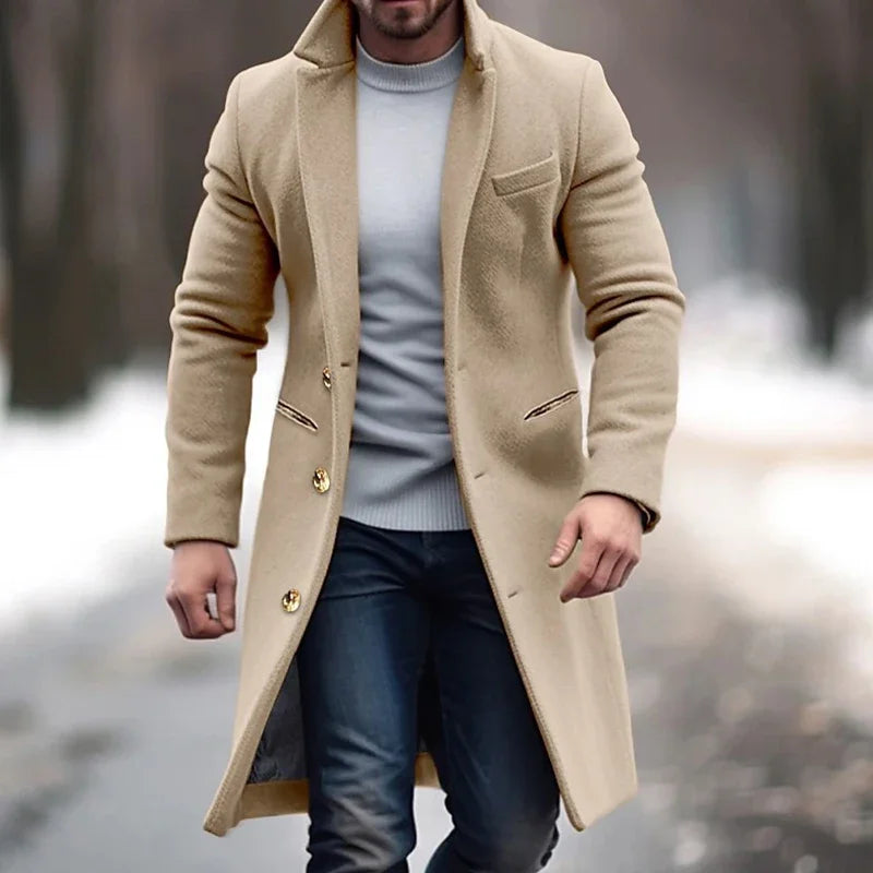 Cappotto Uomo in Lana Pura Caldo Elegante