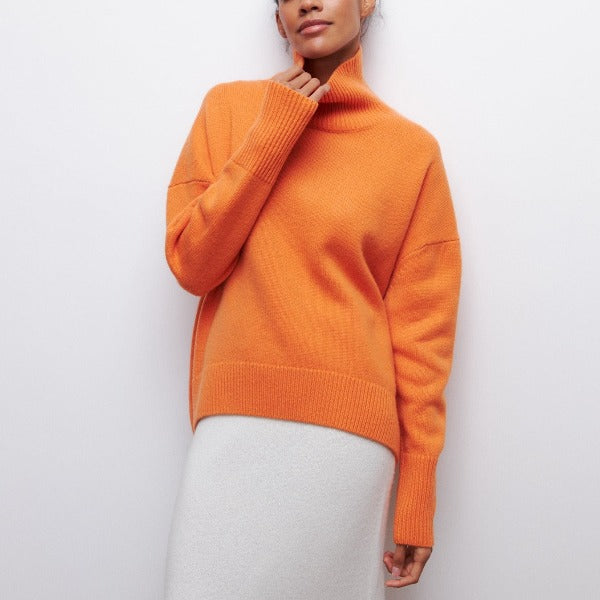 Maglione Donna Collo Alto Lana Caldo e Morbido Invernale