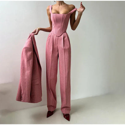 Completo Donna Blazer Pantaloni e Corsetto Coordinato