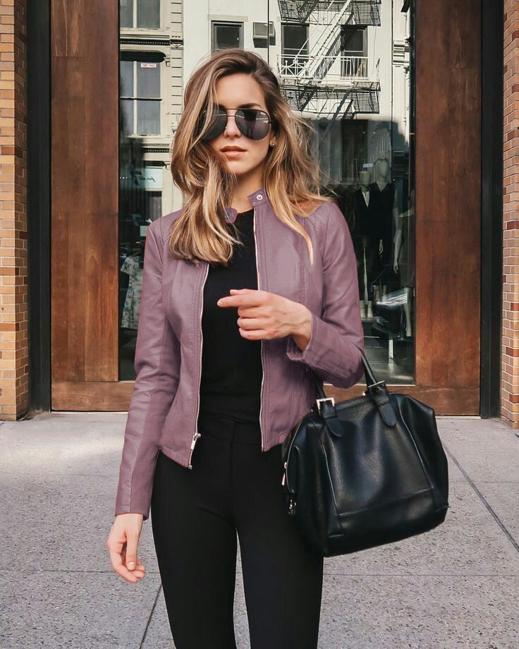 Giacca Donna Slim Fit in Pelle Stile Moderno