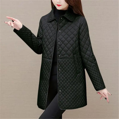 Cappotto Donna Imbottito Trapuntato Stile Classico Caldo Autunno - Brentozzi