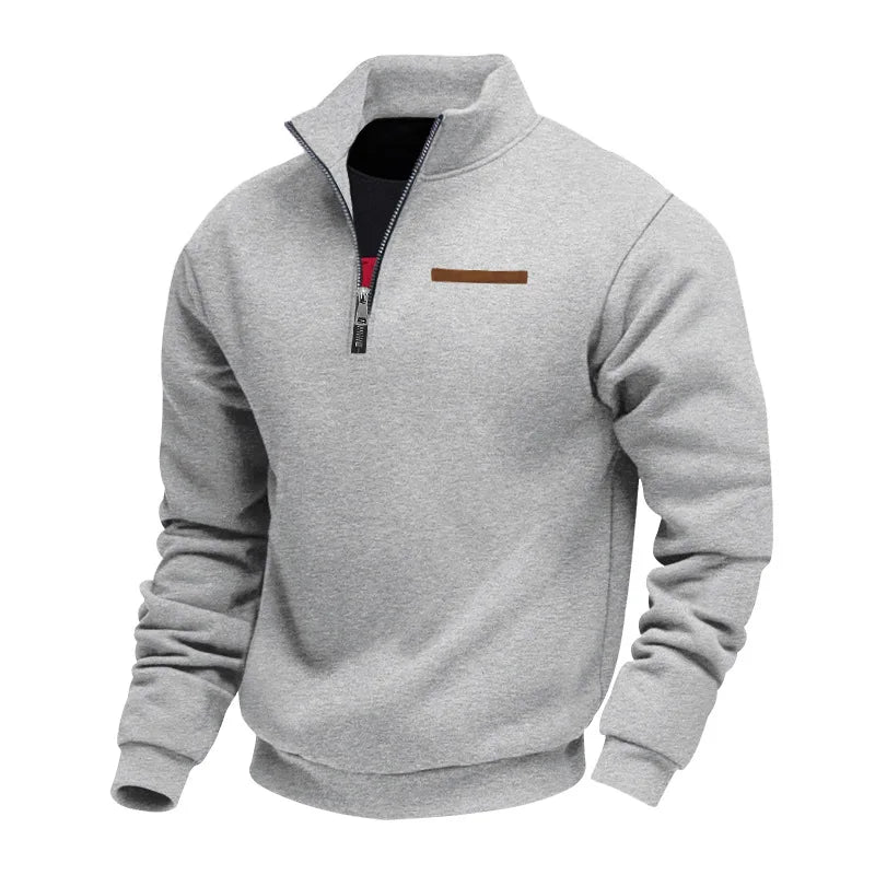 Felpa Uomo in Pile con Mezza Zip