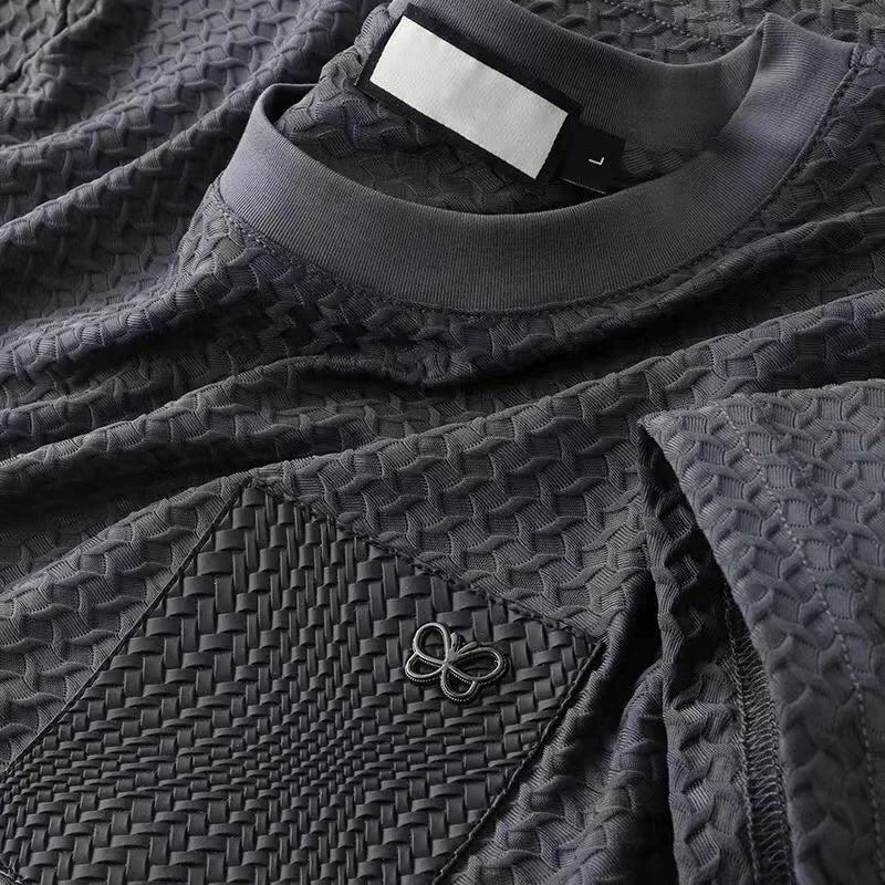 T-shirt Uomo Manica Corta Girocollo con Tasche sul Petto