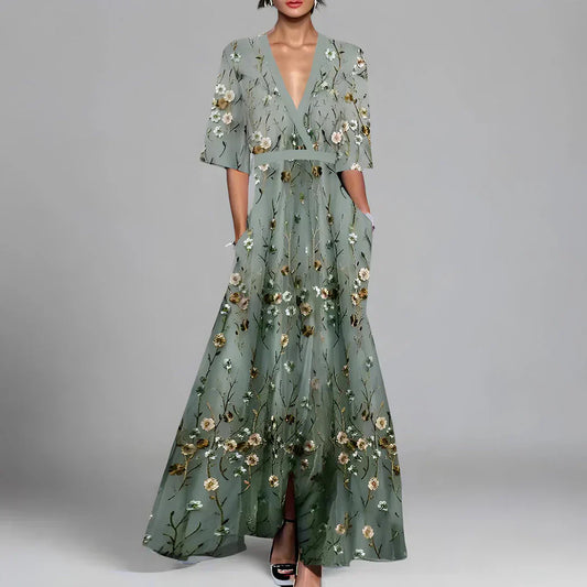 Abito Lungo Donna Elegante per Festa - Brentozzi