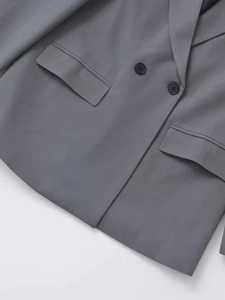 Giacca Donna Doppiopetto Stile Blazer Slim Fit