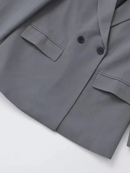 Giacca Donna Doppiopetto Stile Blazer Slim Fit