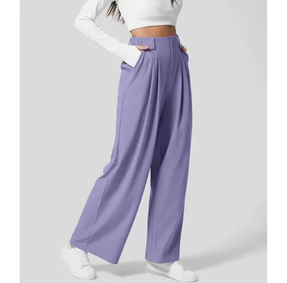 Pantaloni Estivi Donna Vita Alta Taglio Largo