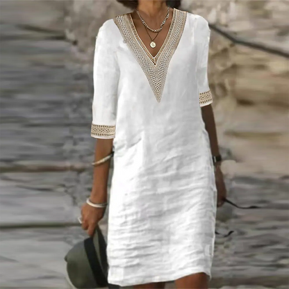 Abito Mini Donna Stile Boho Scollo a V Estate