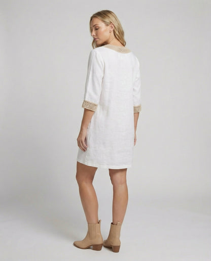 Abito Mini Donna Stile Boho Scollo a V Estate