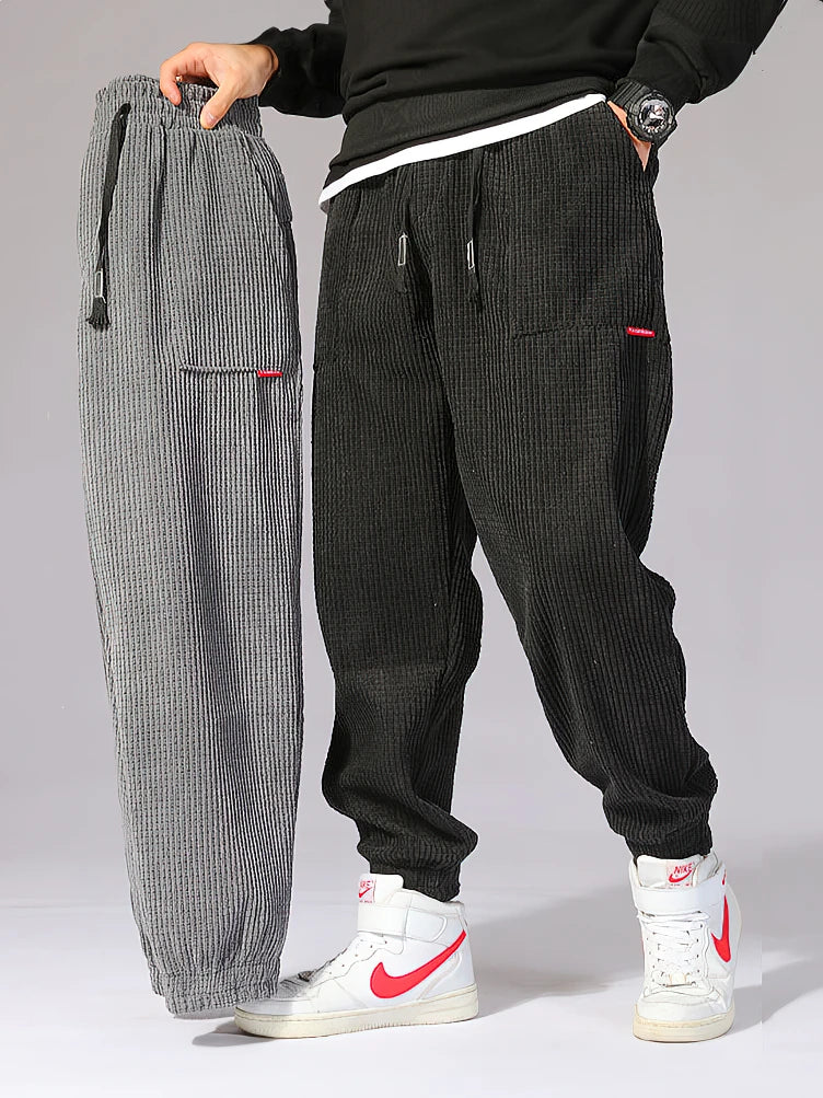 Pantaloni Jogging Uomo Corduroy Morbidi Vestibilità Ampia - Brentozzi