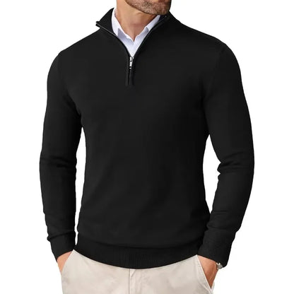 Maglione Uomo Zip Frontale Vestibilità Regolare