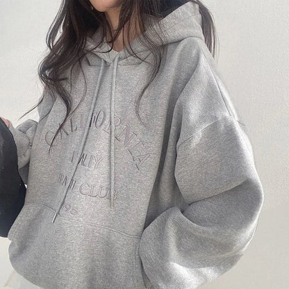 Felpa Oversize Donna con Ricamo Comoda Casual