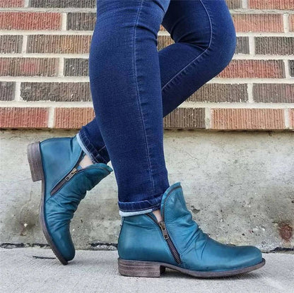 Stivaletti Donna con Zip Design Minimalista Tacco Basso