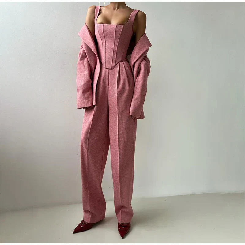 Completo Donna Blazer Pantaloni e Corsetto Coordinato