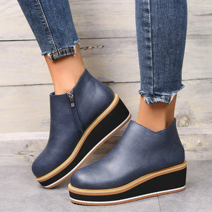 Stivaletti Donna Plateau Zip Chiusura