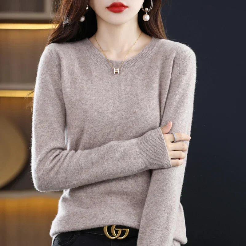 Maglione Donna in Cashmere Girocollo Classico Elegante