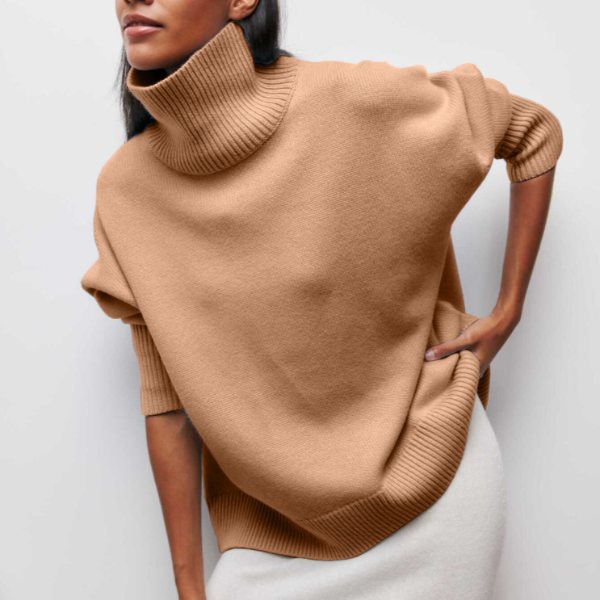 Maglione Donna Collo Alto Lana Caldo e Morbido Invernale