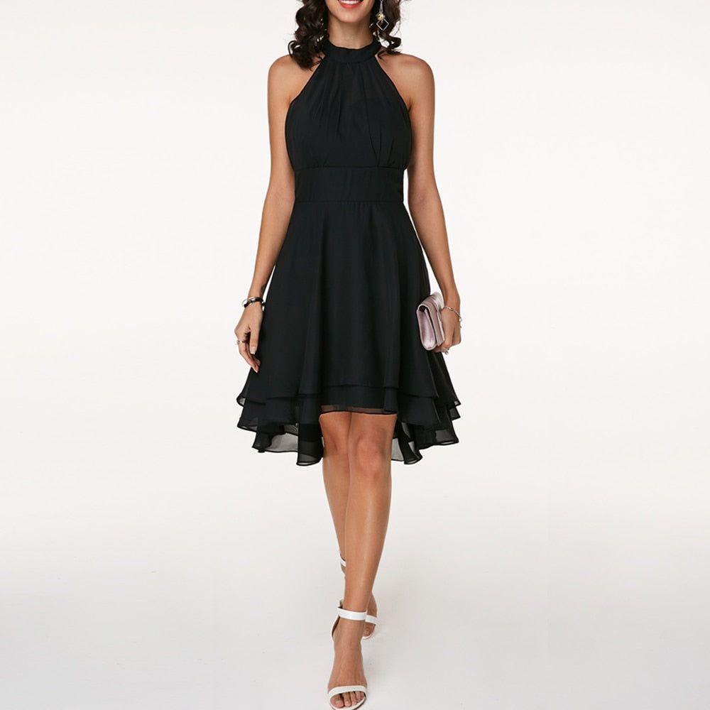 Abito Midi Donna Elegante Vestibilità Regolare