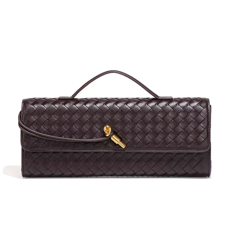 Clutch Donna in Pelle Vegana Intrecciata Stile Classico