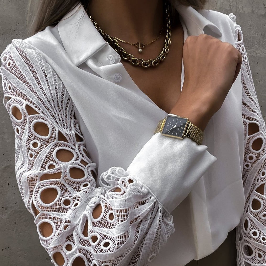 Blusa Donna Scollo a V Vestibilità Larga