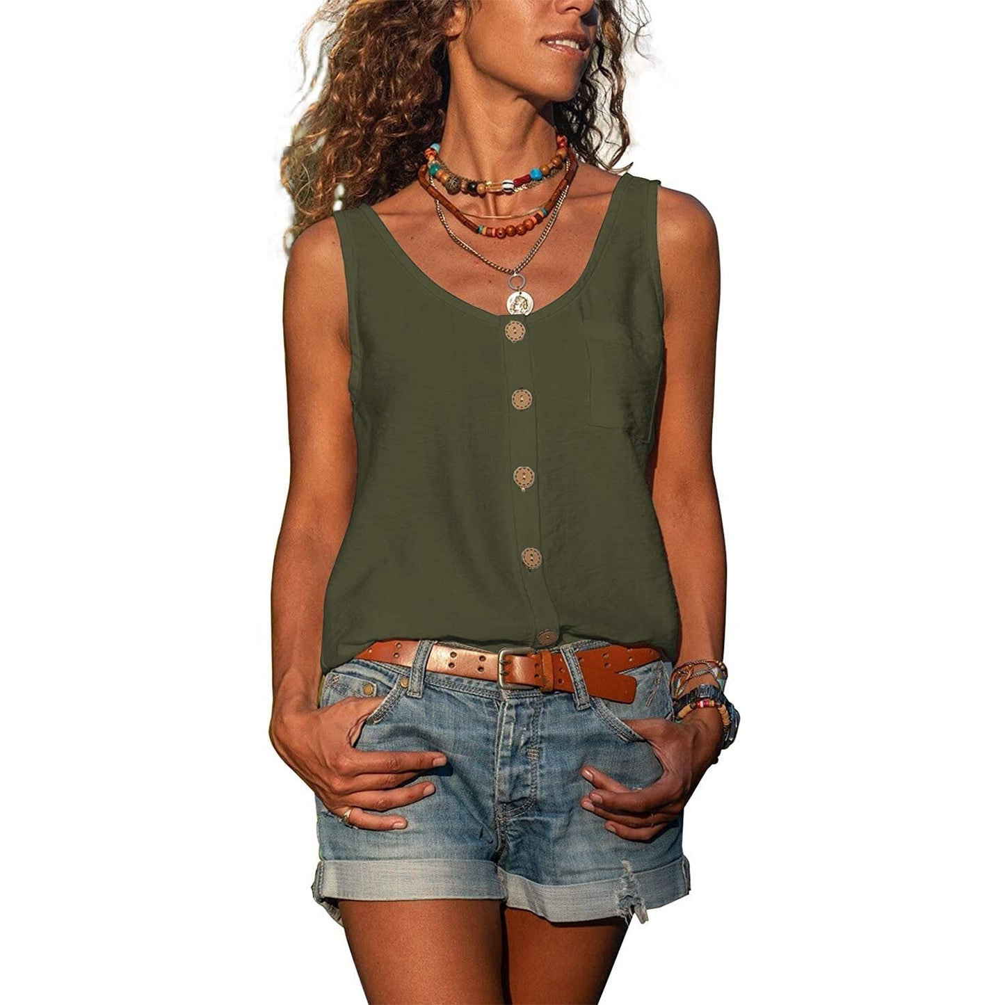 Donna Elegante Scollo Ibiza Vestibilità Slim