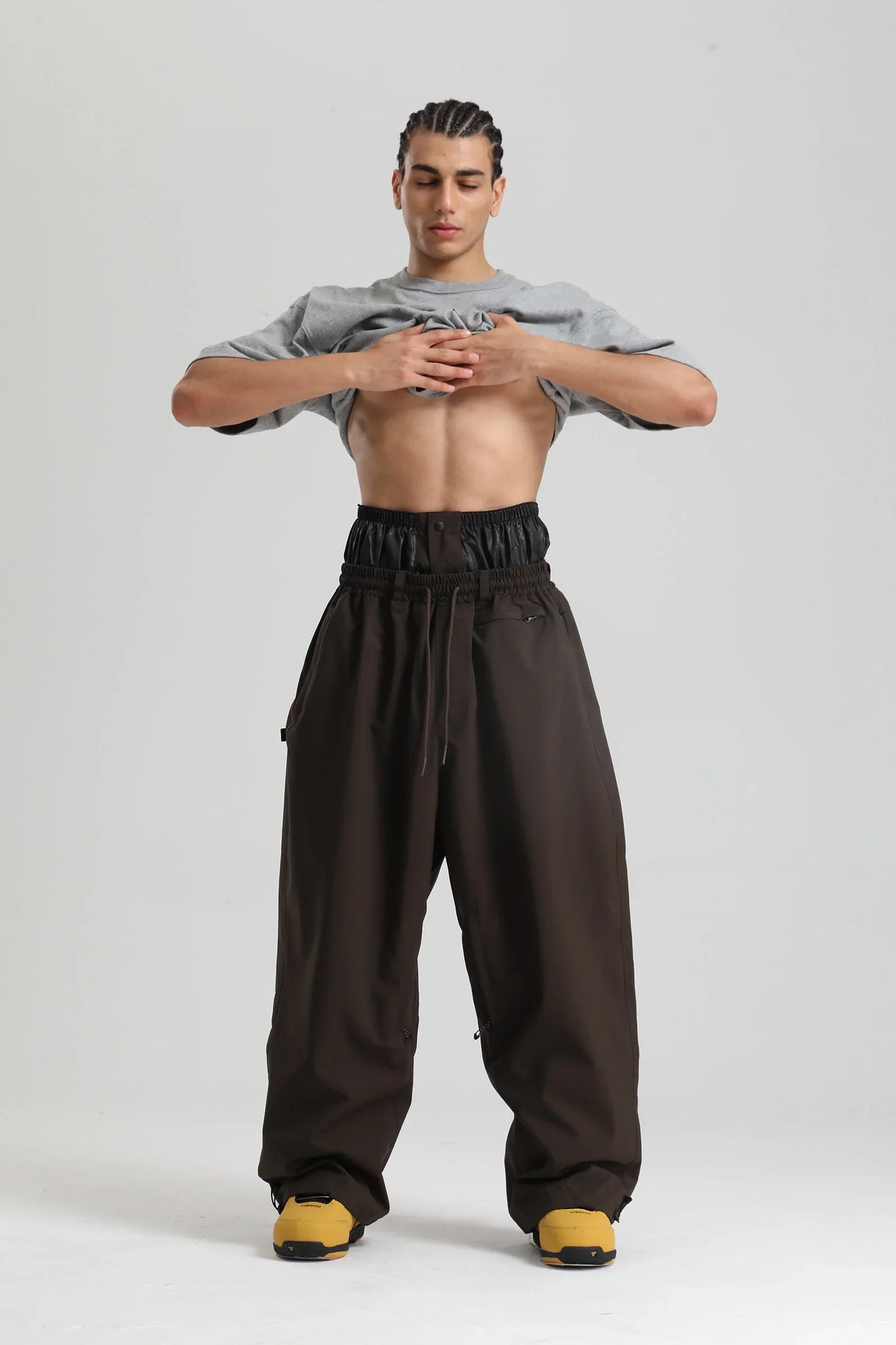 Pantaloni Sci Unisex Stile Cargo Vestibilità Larga