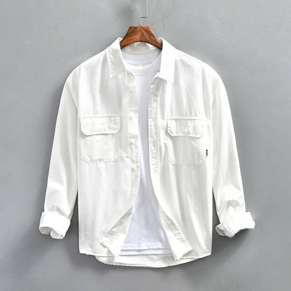Camicia Uomo Manica Lunga con Tasche sul Petto
