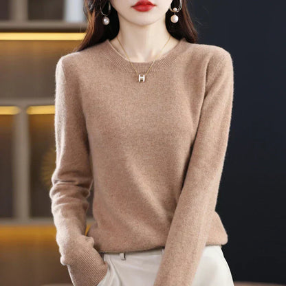 Maglione Donna in Cashmere Girocollo Classico Elegante