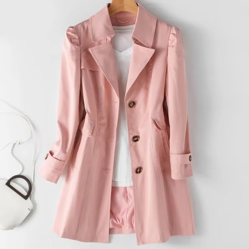 Trench Coat Donna Medio Lunghezza Classico Autunnale Invernale