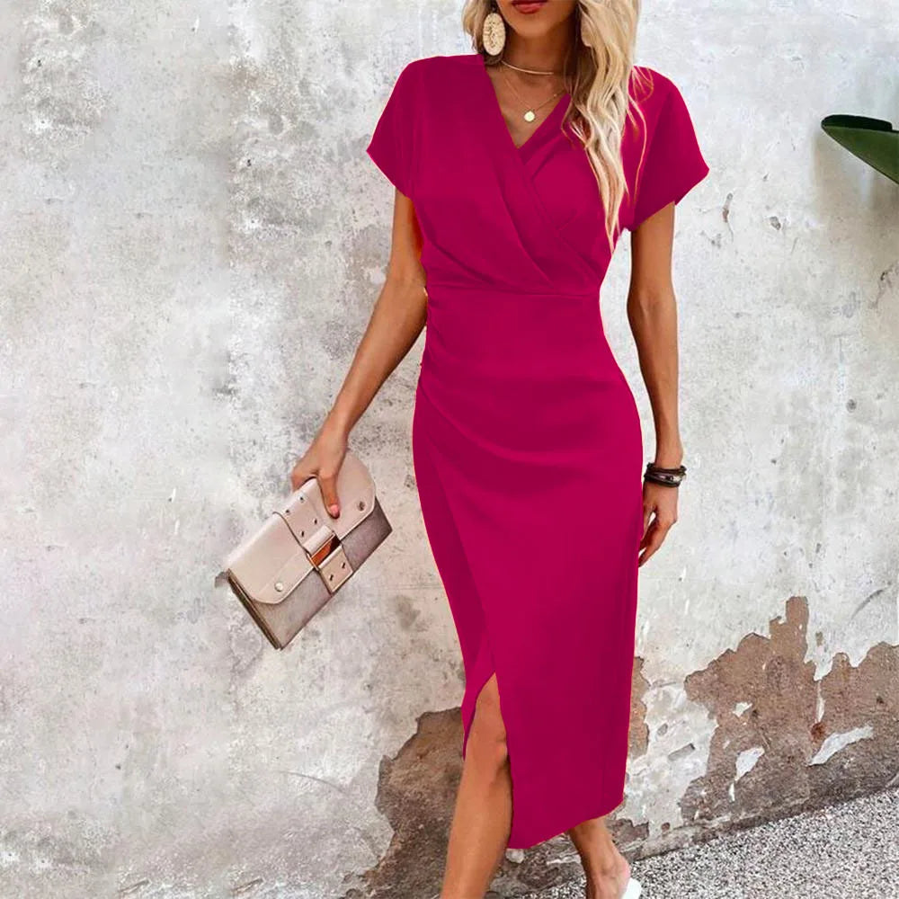 Abito Midi Donna Elegante Cerimonia Svasato