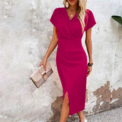 Abito Midi Donna Elegante Cerimonia Svasato