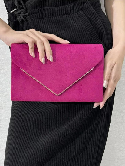 Clutch Donna in Velluto Effetto Camoscio Elegante