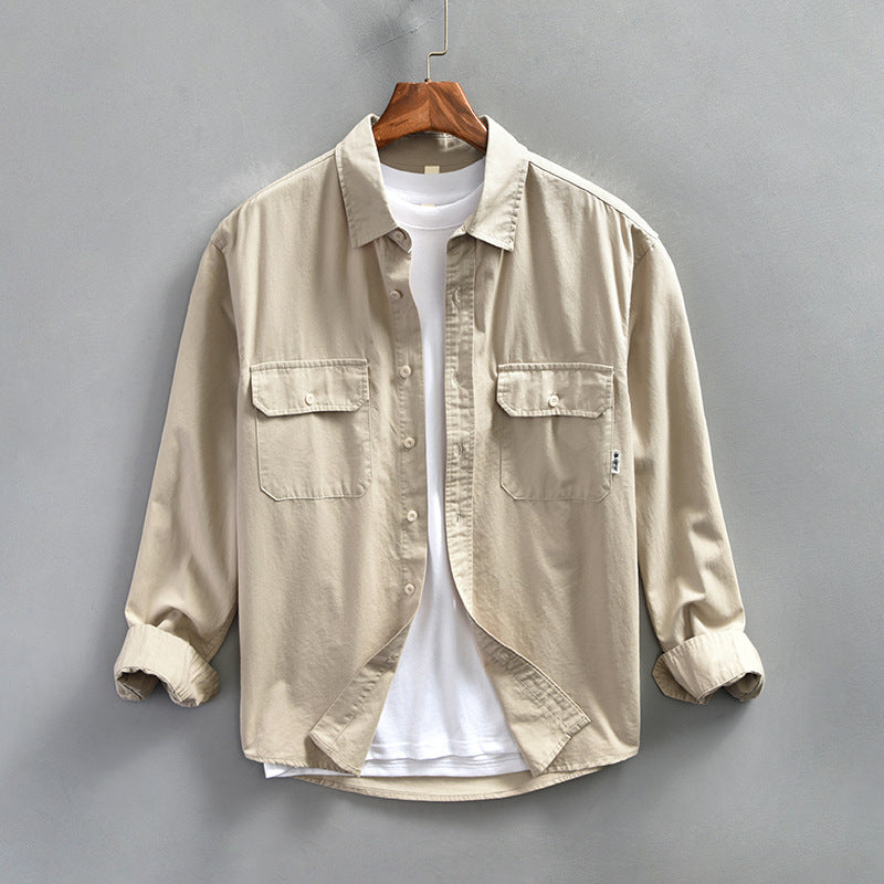 Camicia Uomo Manica Lunga con Tasche sul Petto