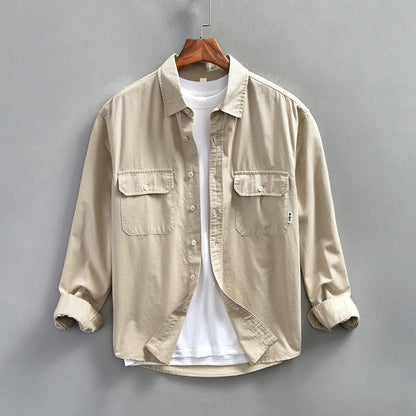 Camicia Uomo Manica Lunga con Tasche sul Petto