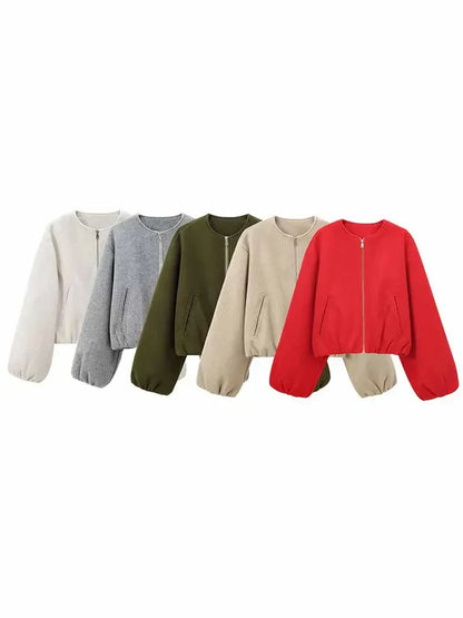 Giacca Donna Corto con Zip Frontale