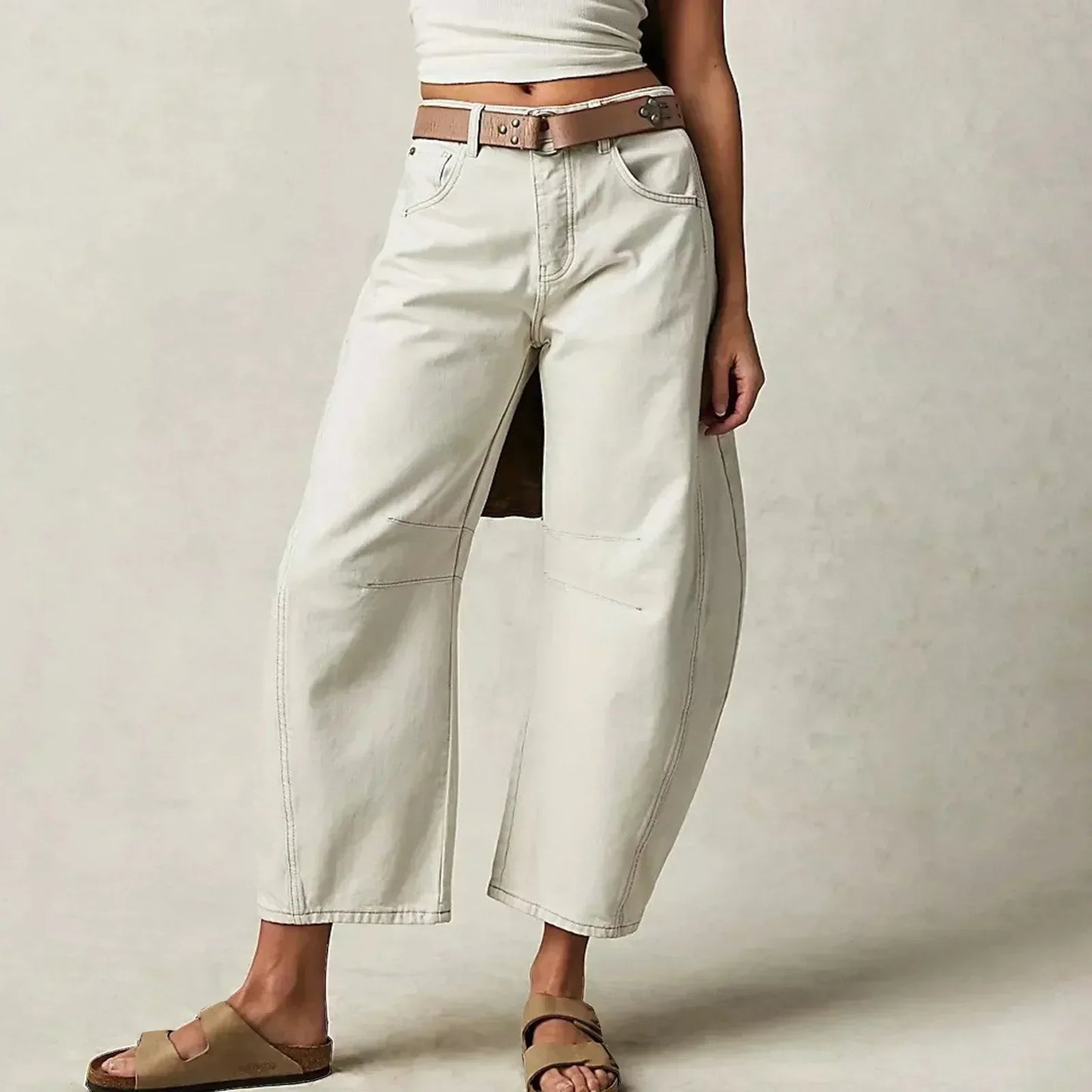 Pantaloni Donna Taglio Largo Vestibilità Dritta