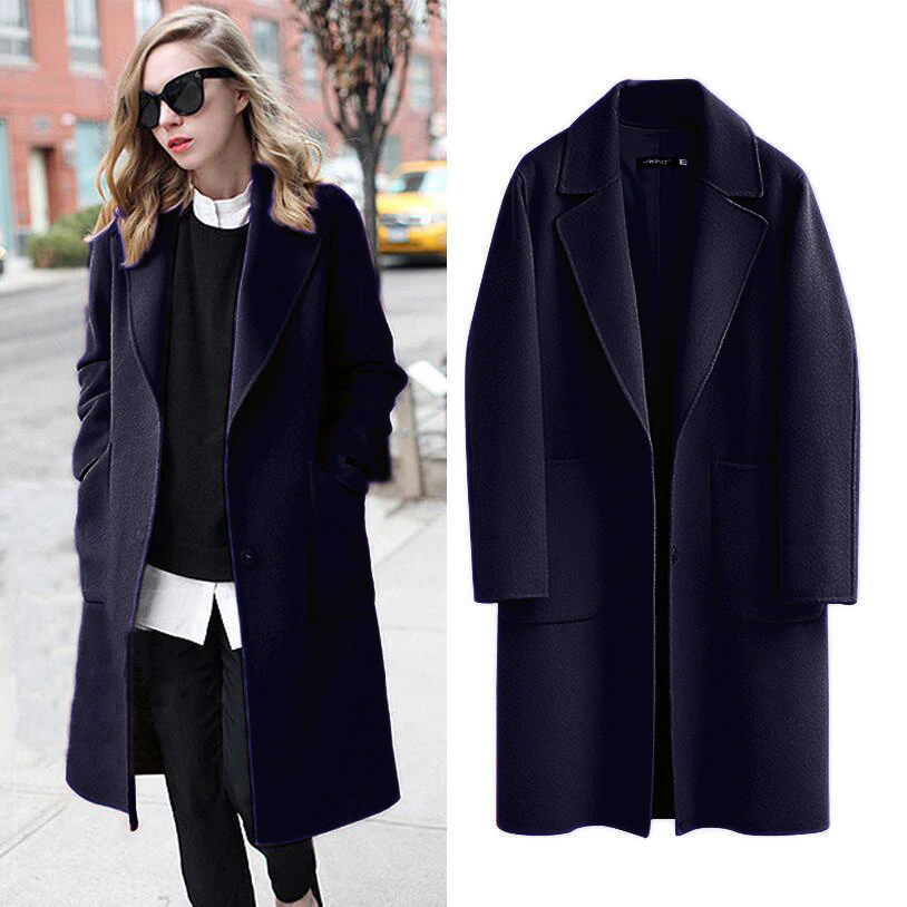 Trench Coat Donna Oversize Elegante Autunno Inverno