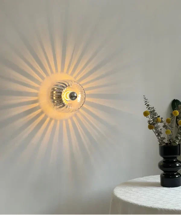 Lampada da Parete Design Vetro Effetto Raggi Moderna
