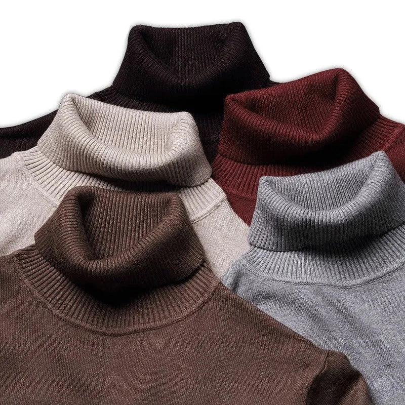 Maglione Uomo in Cotone Morbido Collo Alto Comfort