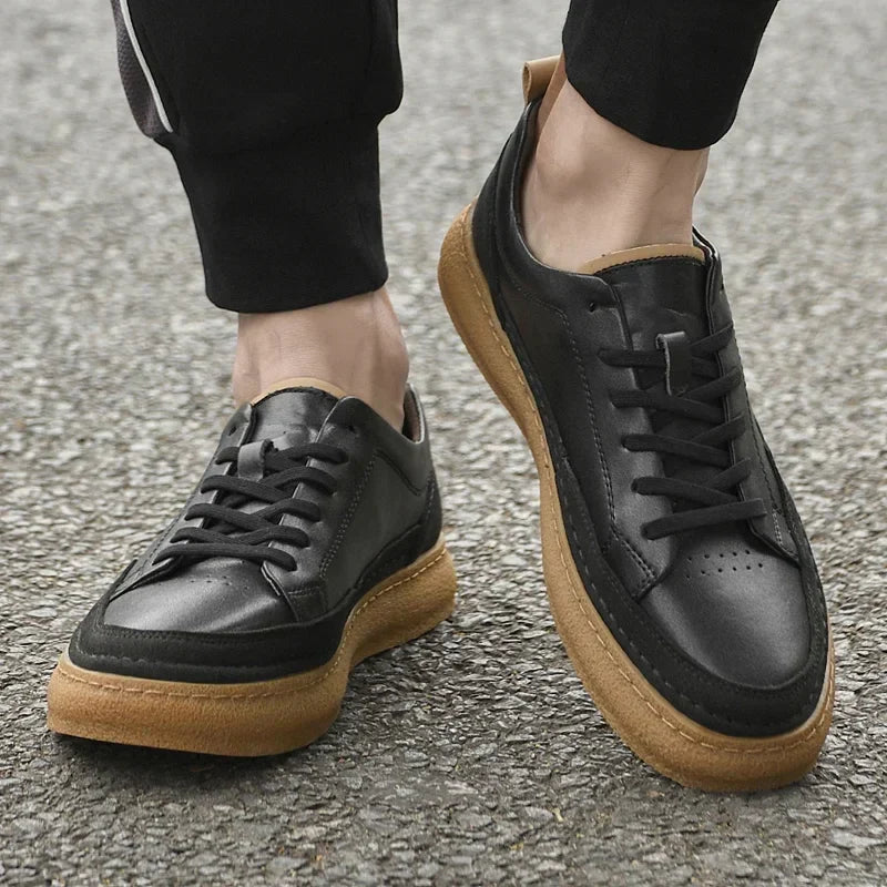 Scarpe Derby Uomo Stringate Suola in Gomma
