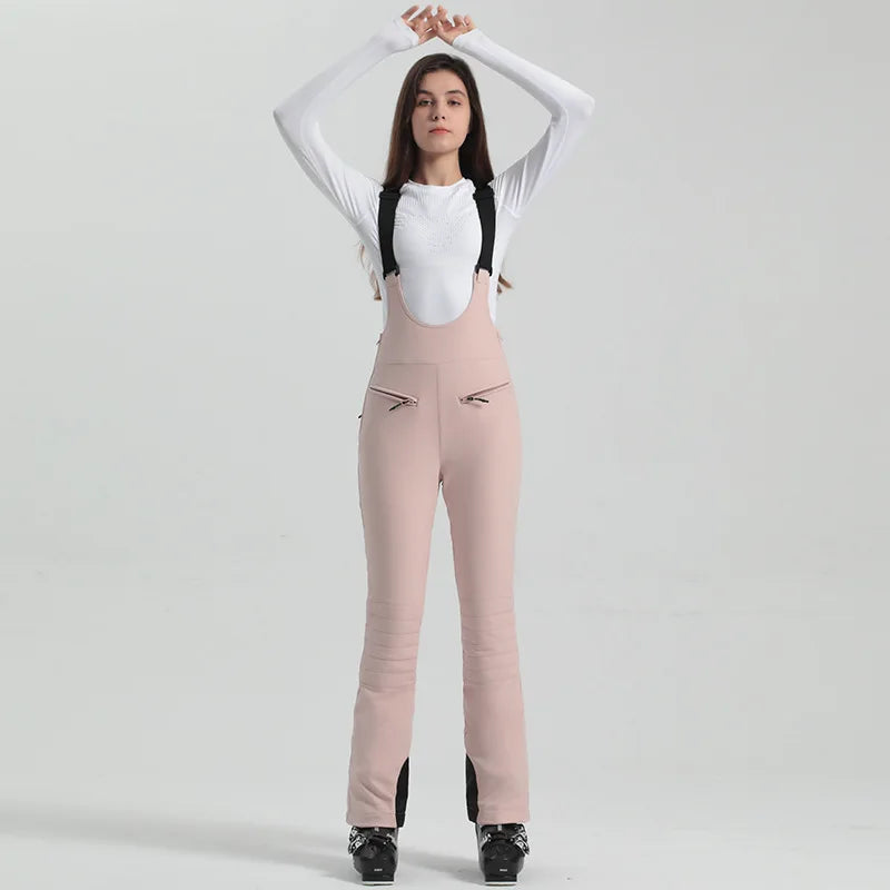 Pantaloni Donna con Bretelle e Vita Elastica