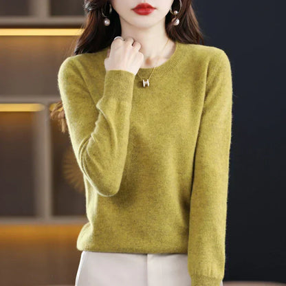 Maglione Donna in Cashmere Girocollo Classico Elegante
