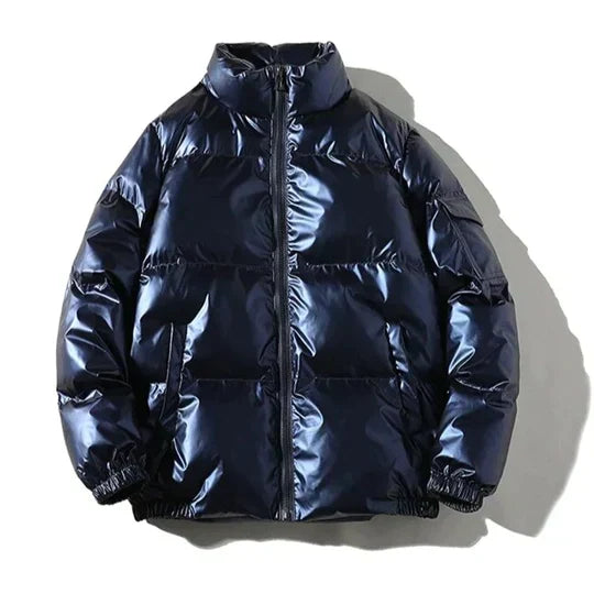 Giacca Invernale Uomo Imbottita Antivento Effetto Metallizzato