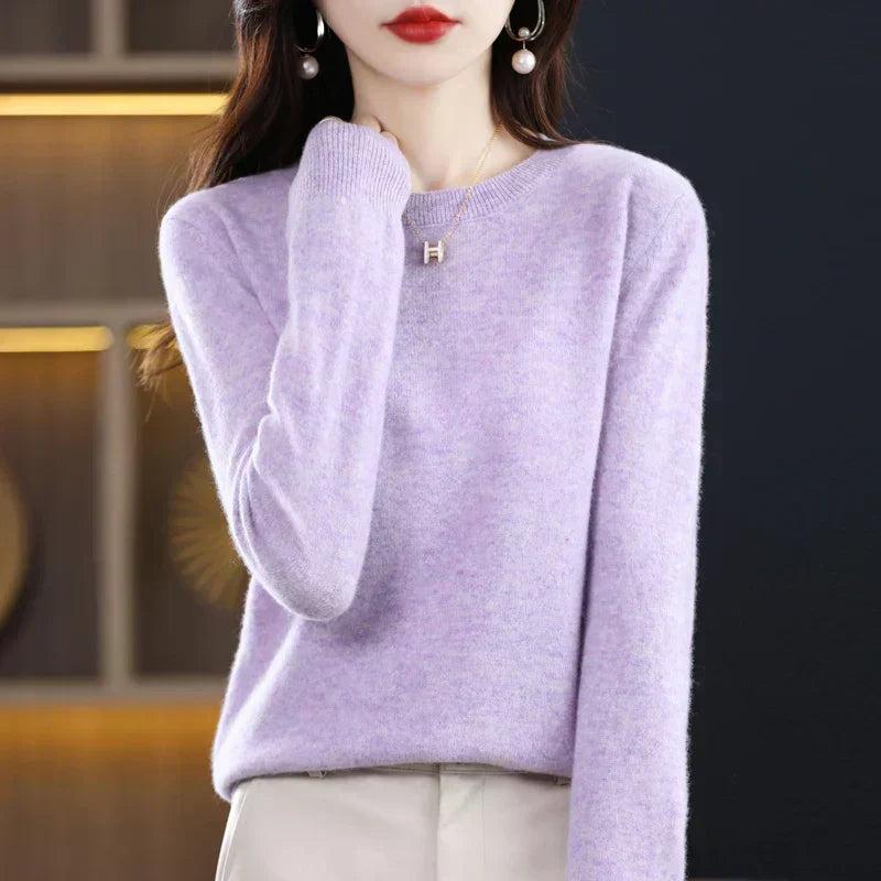 Maglione Donna in Cashmere Girocollo Classico Elegante