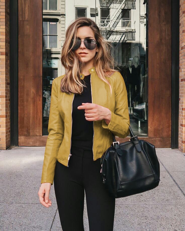 Giacca Donna Slim Fit in Pelle Stile Moderno