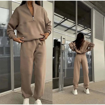Completo Donna Maglia e Pantaloni in Maglia Casual