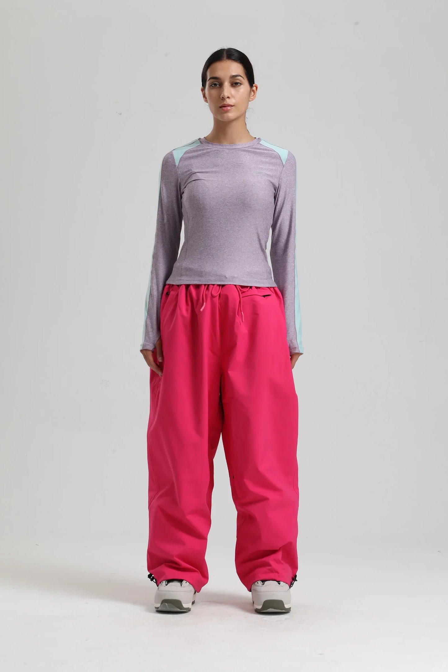 Pantaloni Sci Unisex Stile Cargo Vestibilità Larga