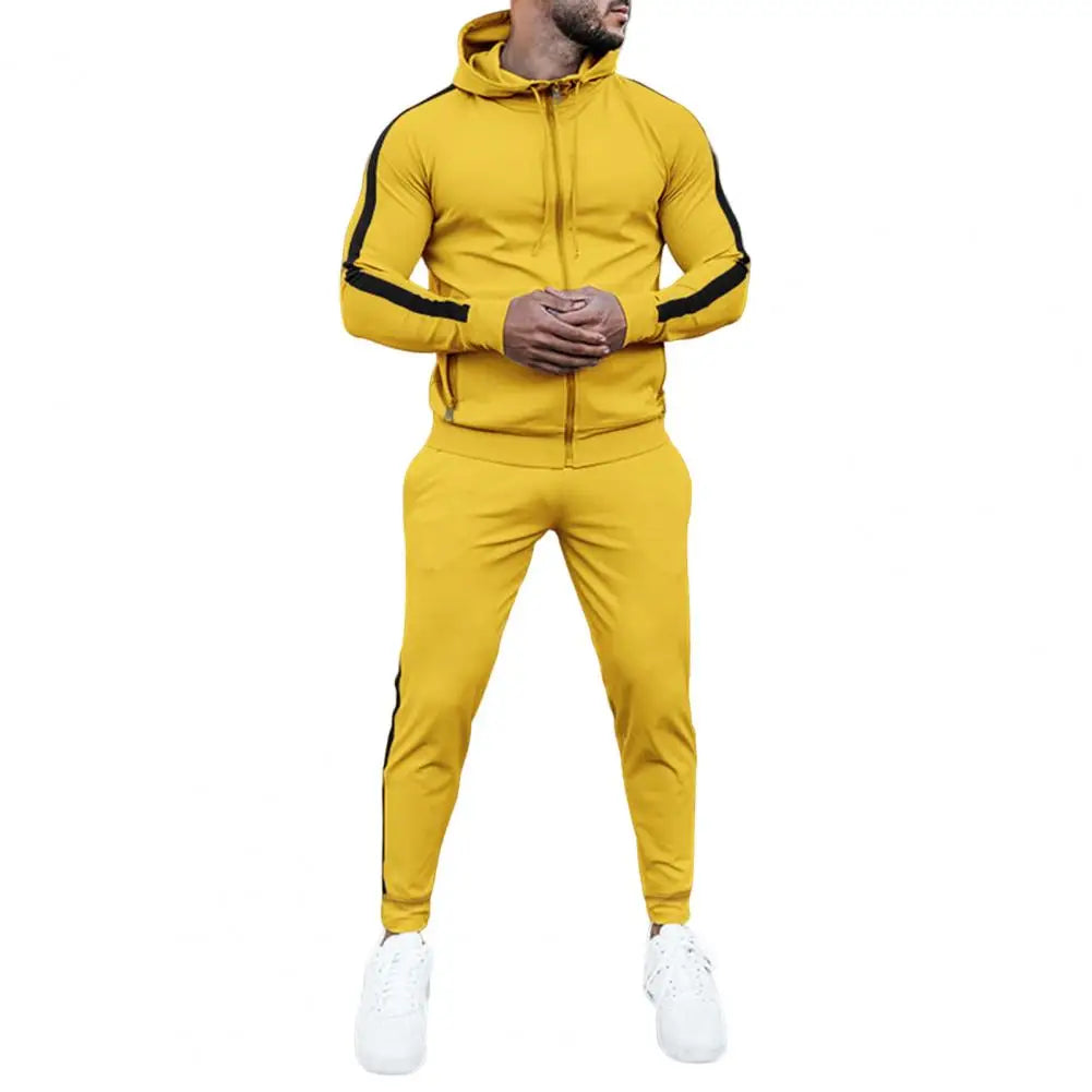 Tuta Uomo con Cappuccio e Righe Sportiva