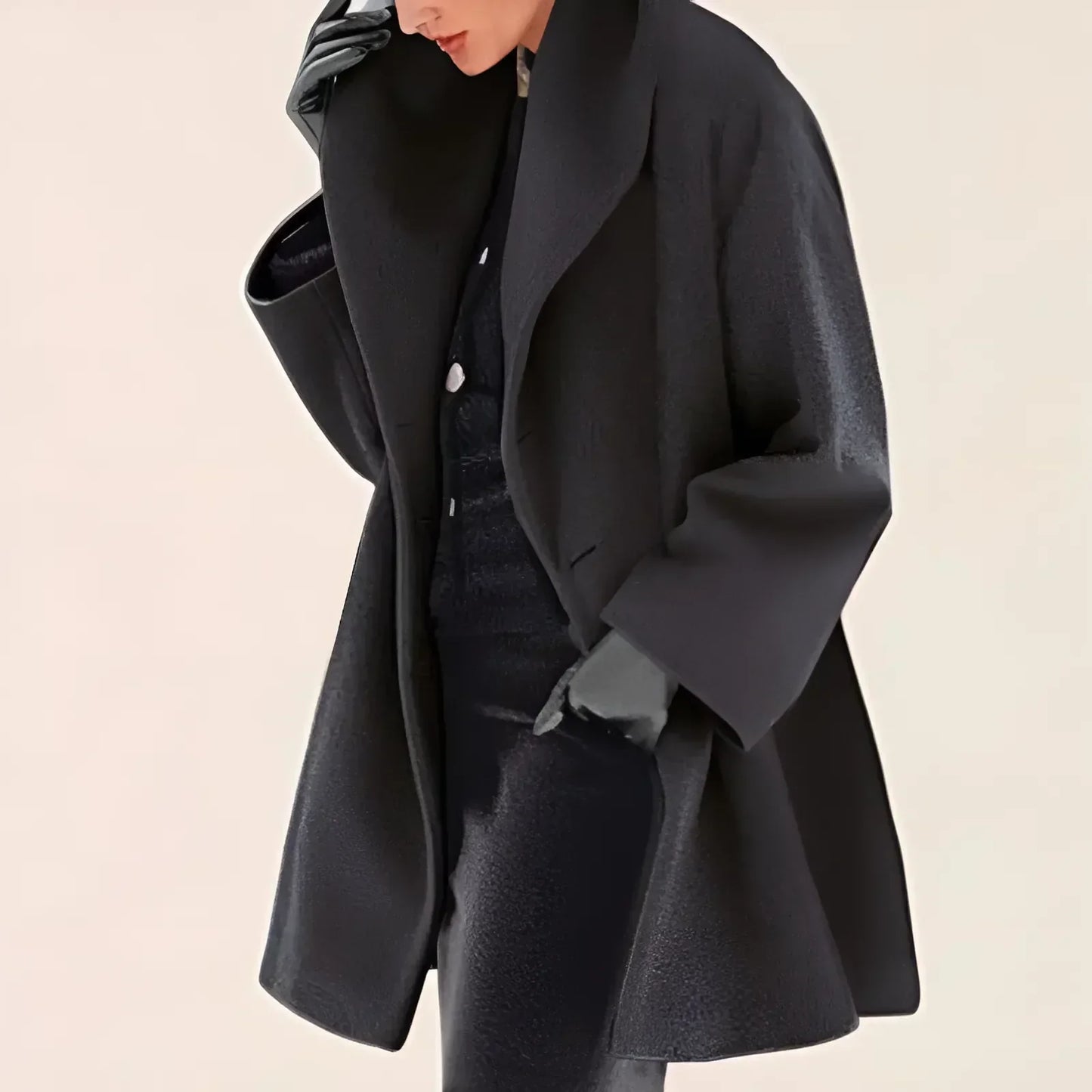 Cappotto Donna Invernale Tessuto Strutturato Taglio Sagomato