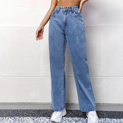 Jeans Donna Mom Vita Alta Taglio Dritto